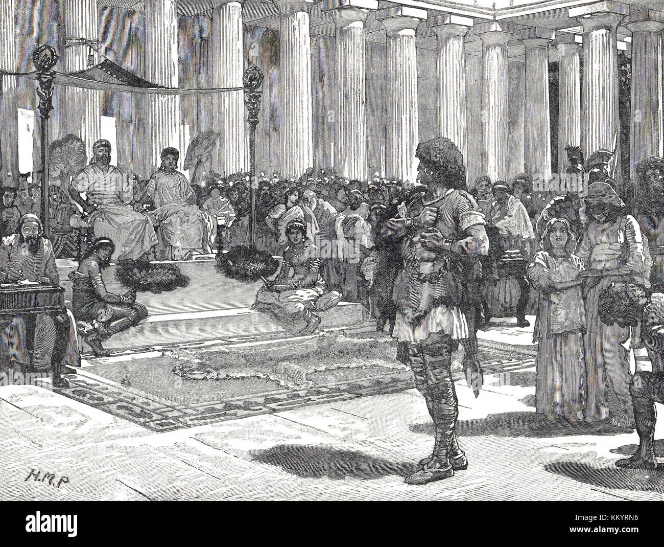 Caratacus vor Claudius um 50 n. Chr Stockfoto