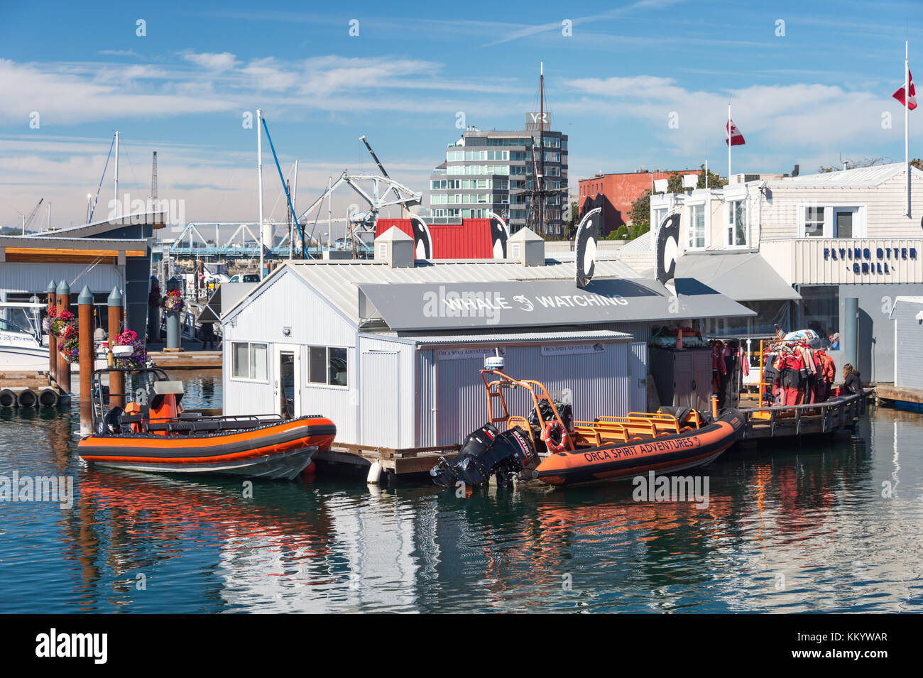 Victoria, British Columbia, Kanada - 11. September 2017: Walbeobachtungstouren - Orca Spirit Adventures Building in Victoria Stockfoto