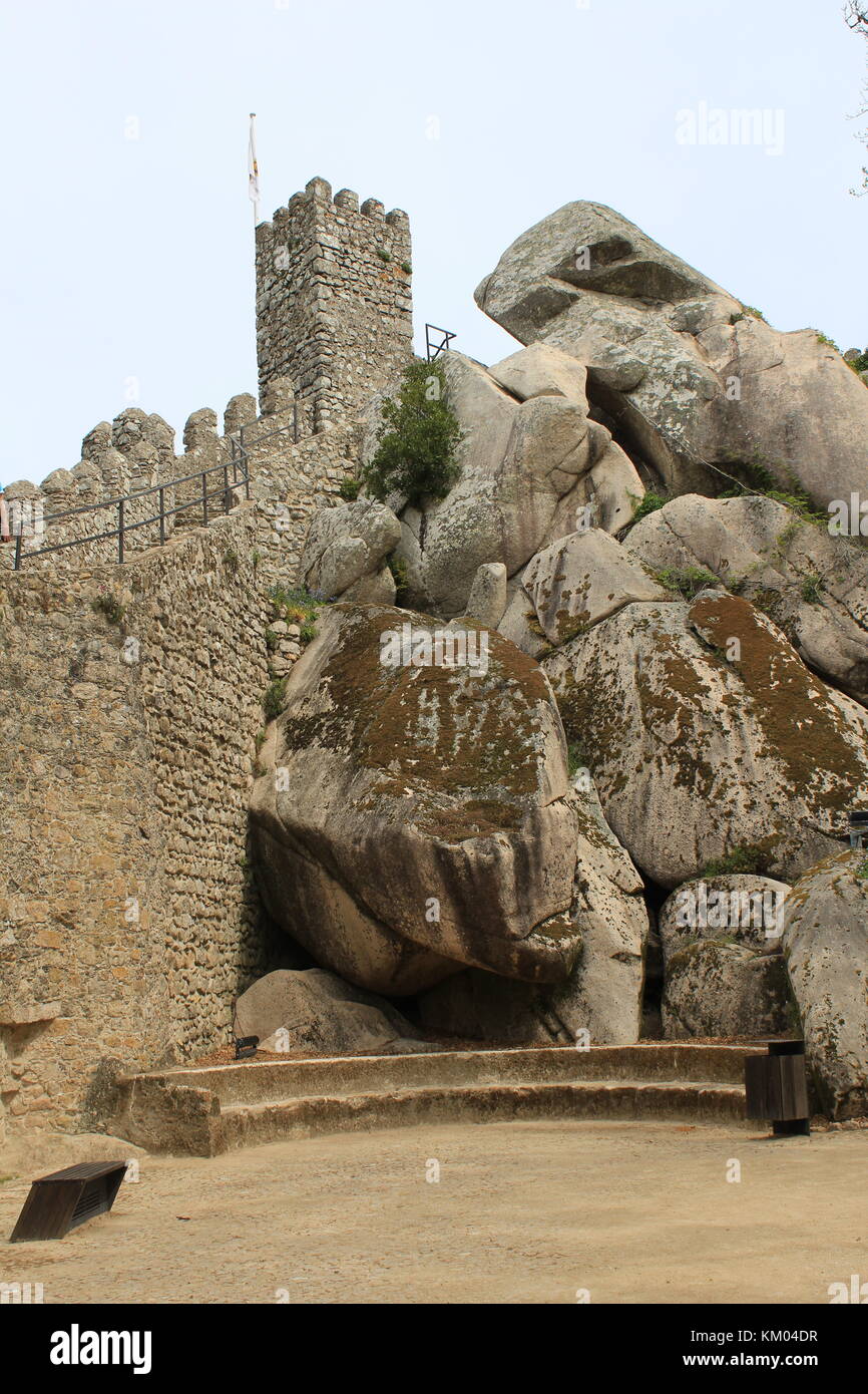 Sintra Mauren Burg aus dem Mittelalter. Portugal. Stockfoto