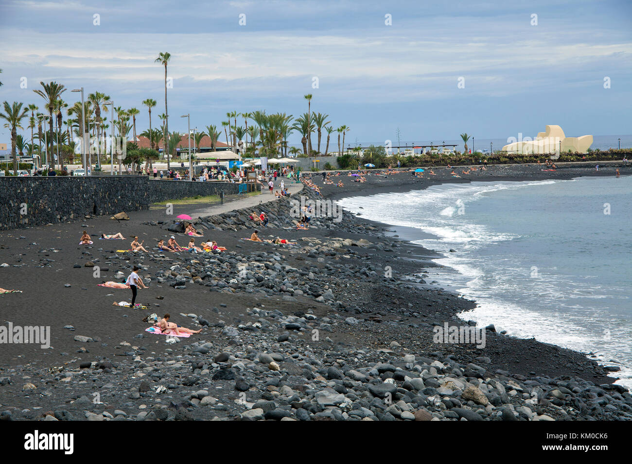 Strand von Puerto de la Cruz, im Norden der Insel Teneriffa, Kanarische Inseln, Spanien Stockfoto