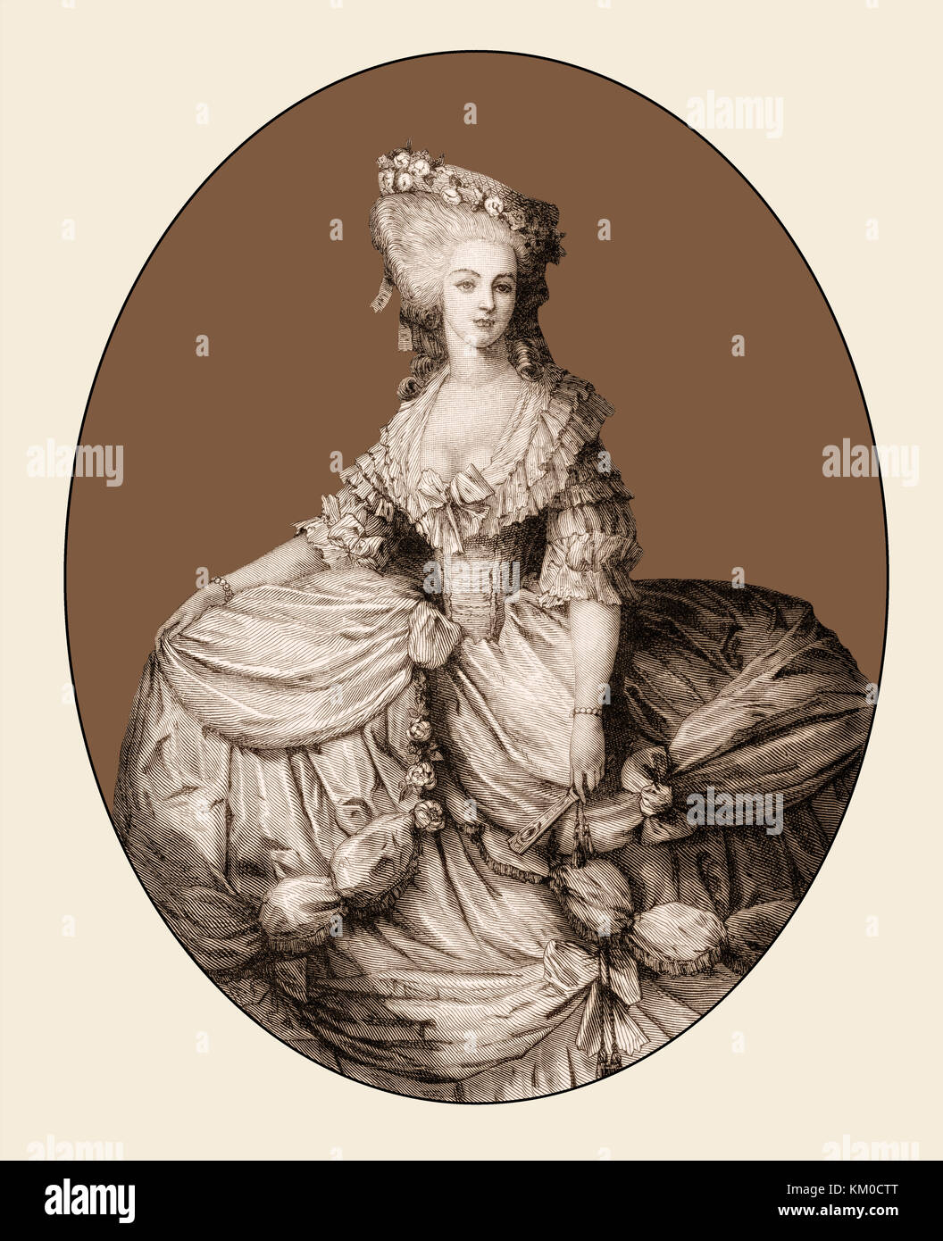 Prinzessin Marie-Louise Thérèse von Savoy-Carignan, princesse de Lamballe, 1749-1792 Stockfoto