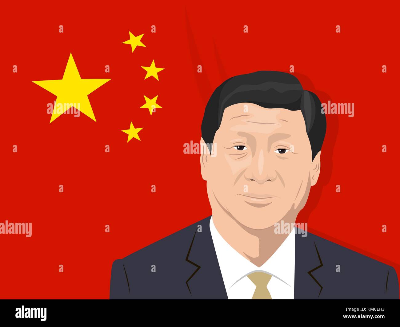 02.12.2017 Redaktionelle Illustration von Xi Jinping - Generalsekretär der Kommunistischen Partei Chinas, der Präsident der Volksrepublik chin Stock Vektor