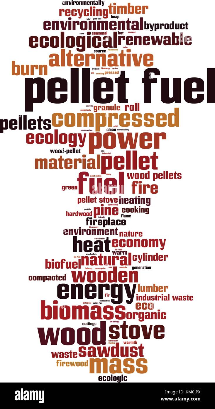 Brennstoffpellets Wort cloud Konzept. Vector Illustration Stock Vektor