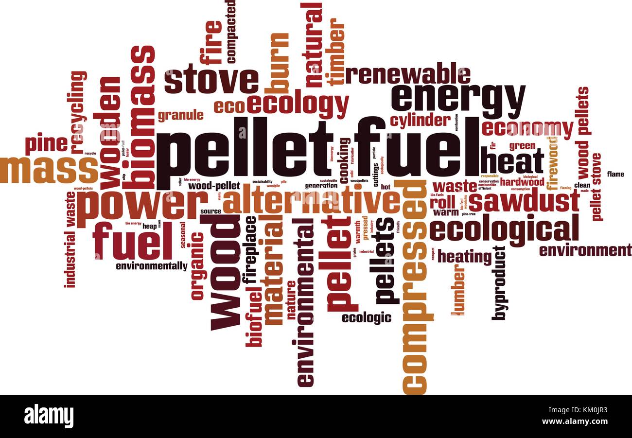 Brennstoffpellets Wort cloud Konzept. Vector Illustration Stock Vektor