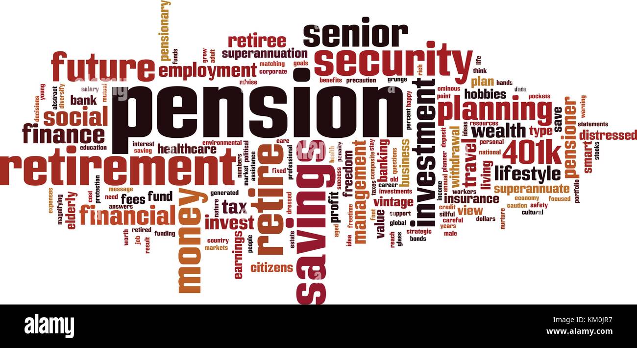 Pension Wort cloud Konzept. Vector Illustration Stock Vektor