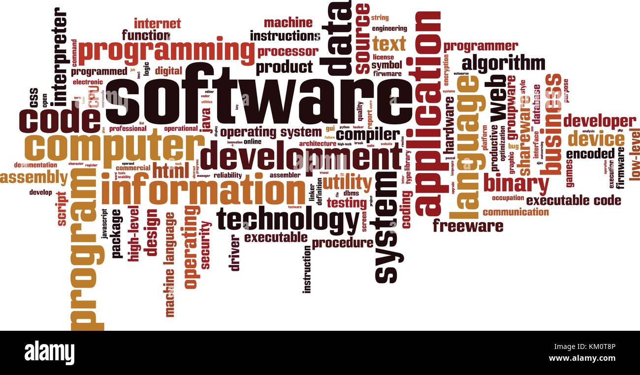 Software Word cloud Konzept. Vector Illustration Stock Vektor