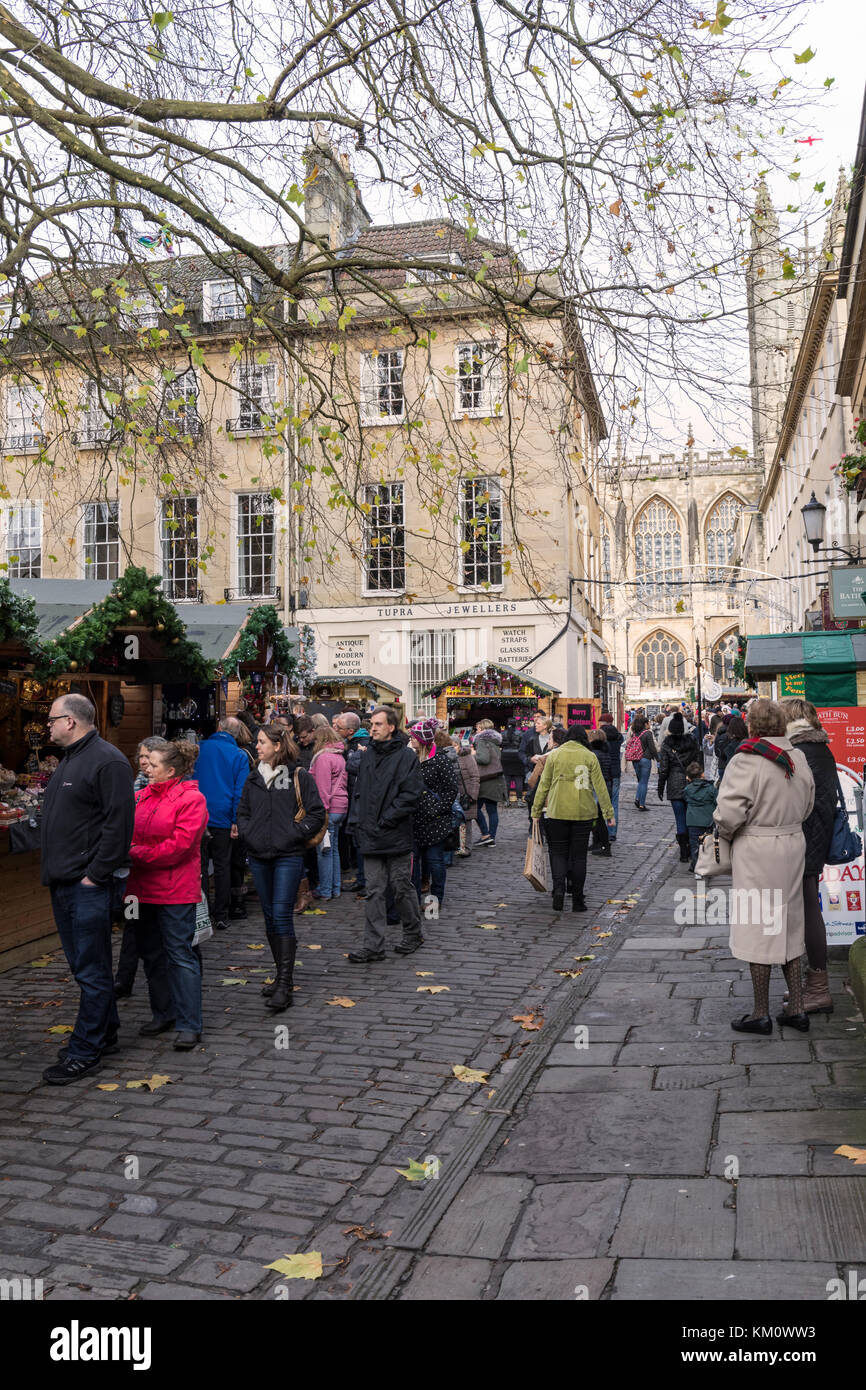 Bath Christmas Market, Bath, Somerset, England, Großbritannien Stockfoto