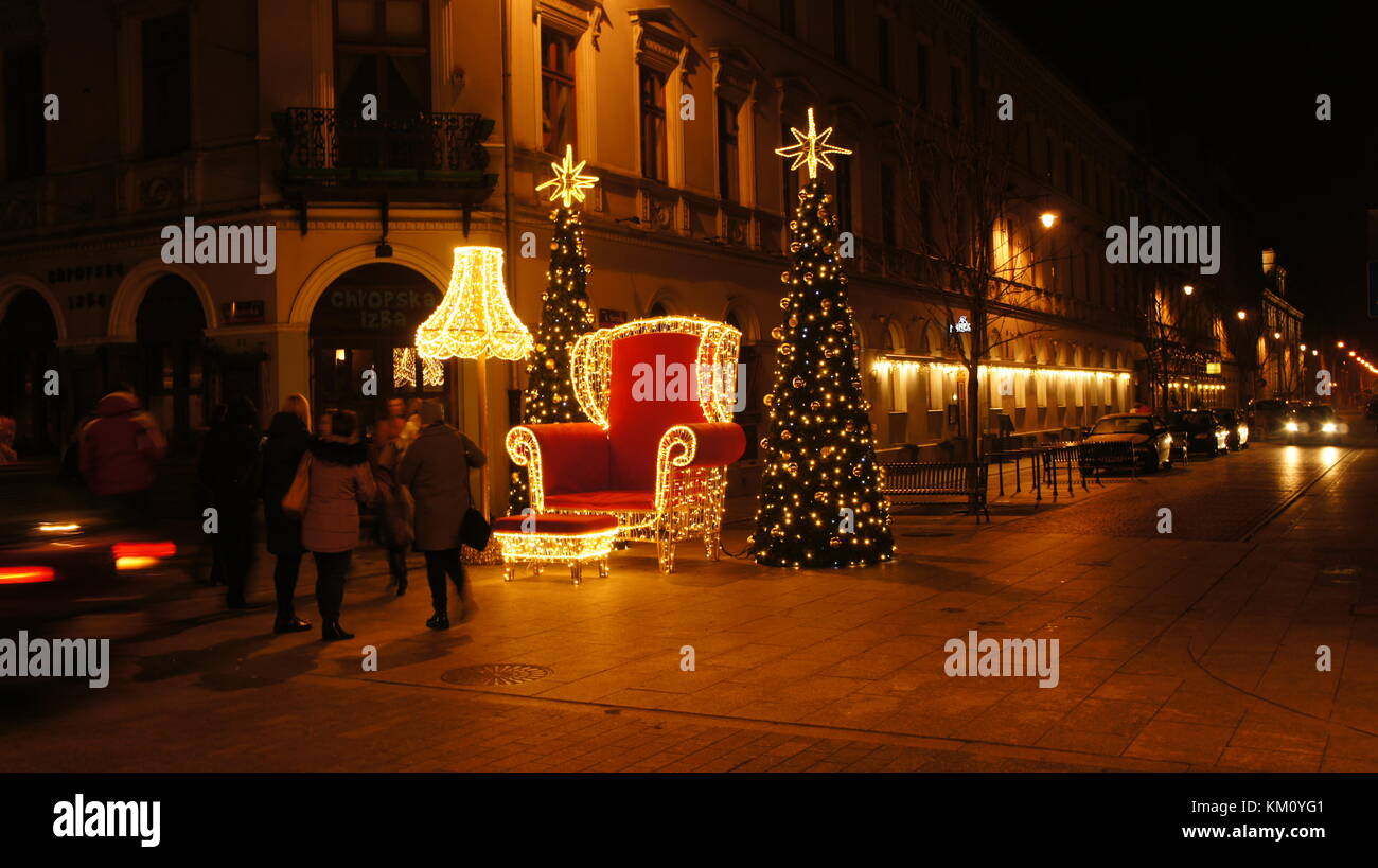 Weihnachten in Lodz, Polen Stockfotografie - Alamy