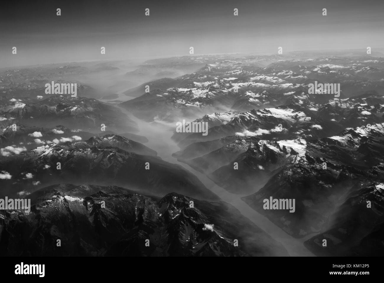 Ariel Blick auf die kanadischen Rocky Mountains in British Columbia, Kanada Stockfoto