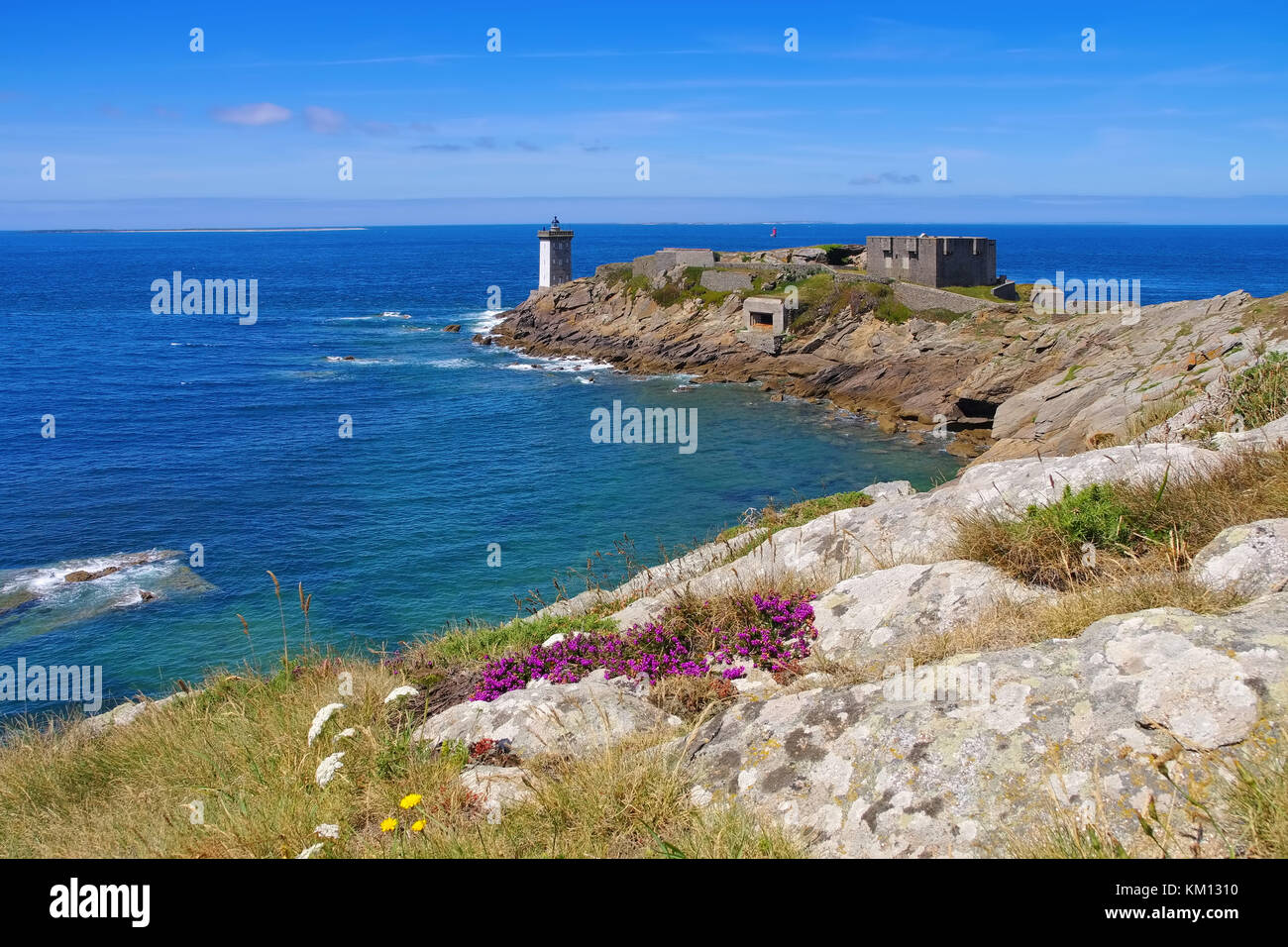 Kermorvan Leuchtturm in der Bretagne, Frankreich Stockfoto