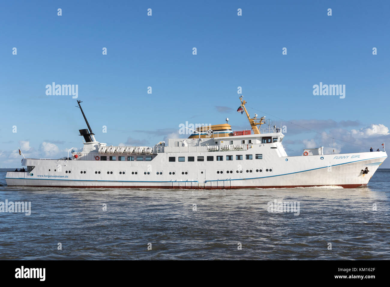 Touristische Dampfgarer Funny Girl, im Besitz von cassen Eils, die älteste Reederei bietet Transport nach Helgoland. Stockfoto