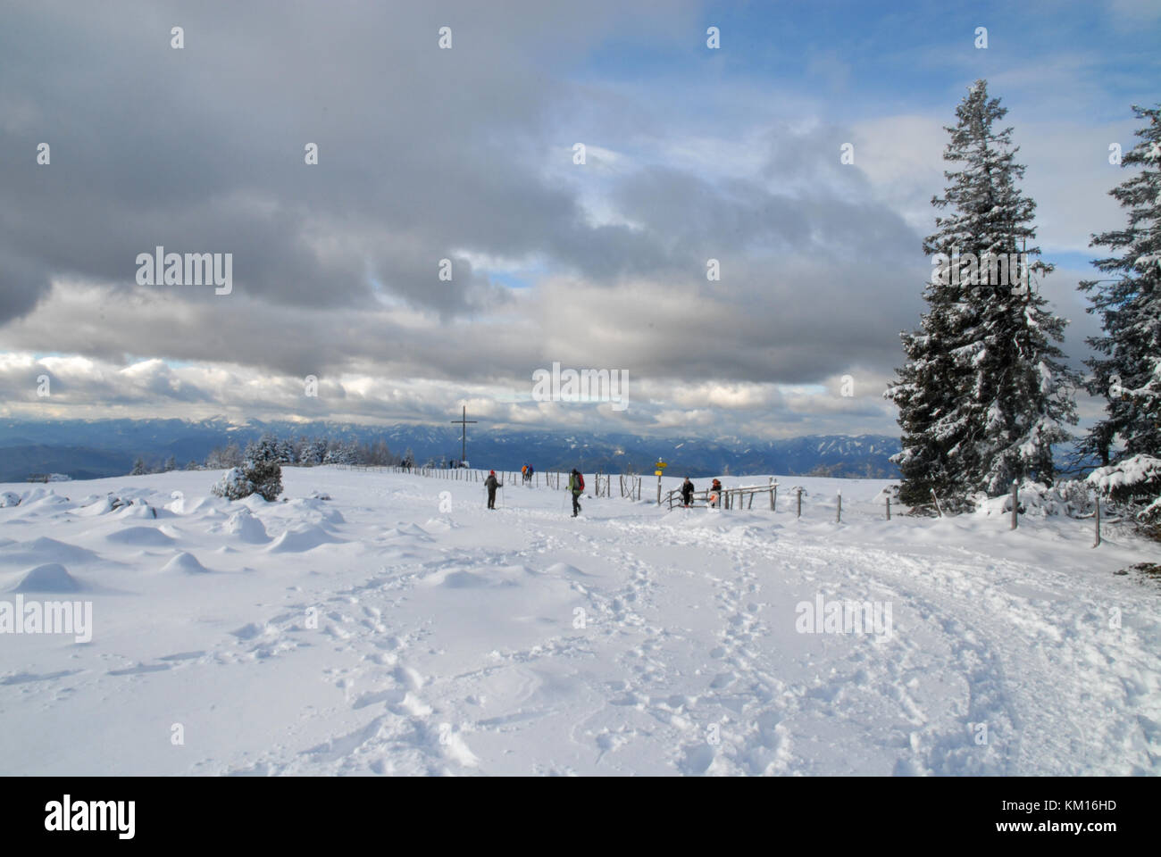 Winterlandschaft auf dem Schöckl, Österreich Stockfoto