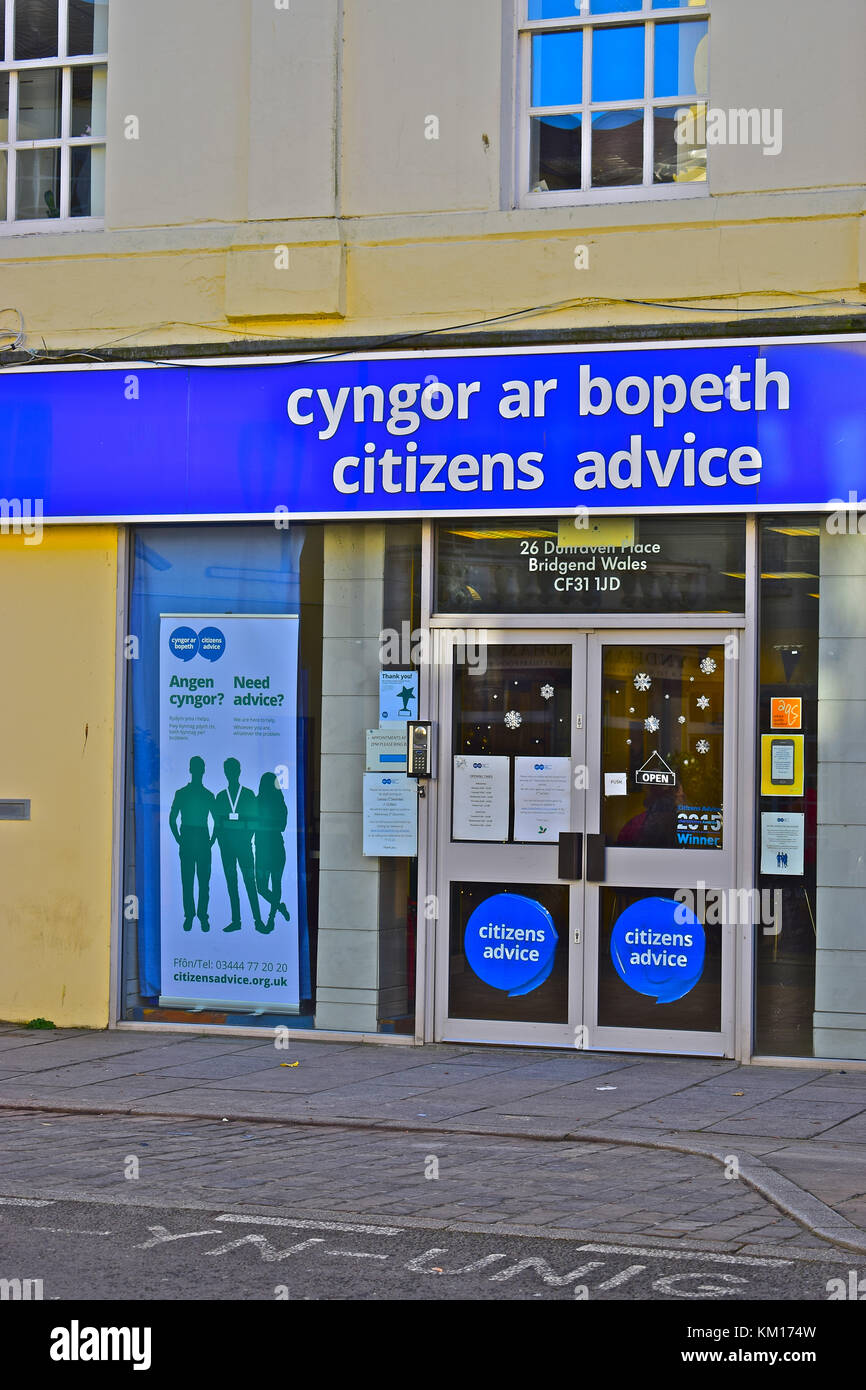 Bürger Beratung, Bridgend Stadtzentrum, S. Wales Stockfoto