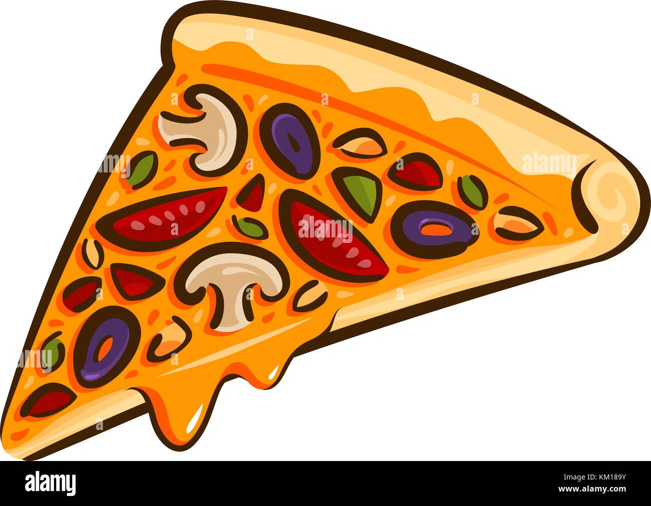 Pizza. Element des Restaurantmenüs oder Diner. Fast Food, Mahl, Ess-Symbol. Vektorabbildung Stock Vektor