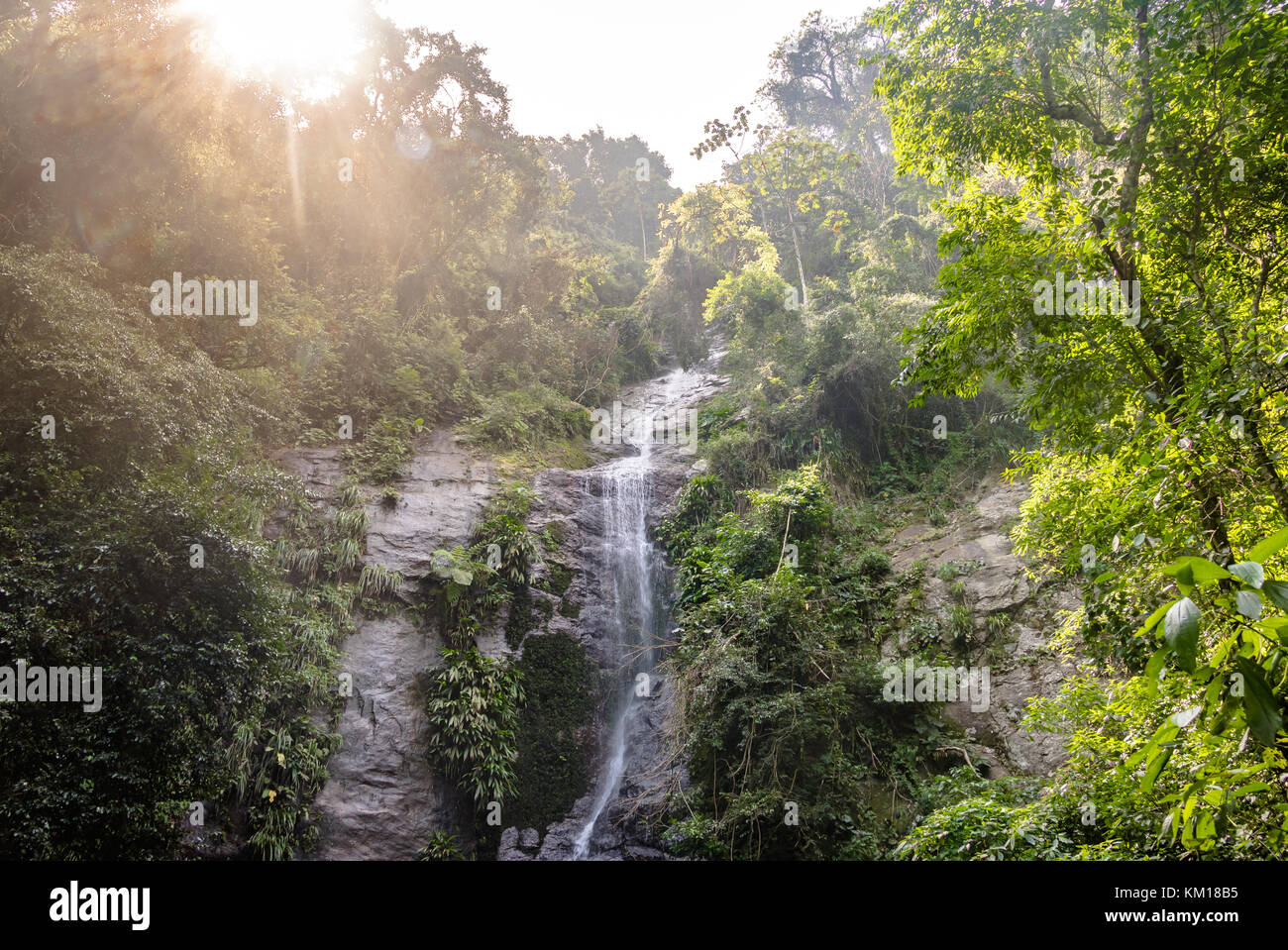 Toque Toque Wasserfall - Sao Sebastiao, Sao Paulo, Brasilien Stockfoto