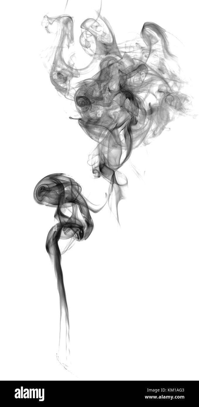 Abstrakte dunkler Rauch auf einem hellen Hintergrund Stockfoto