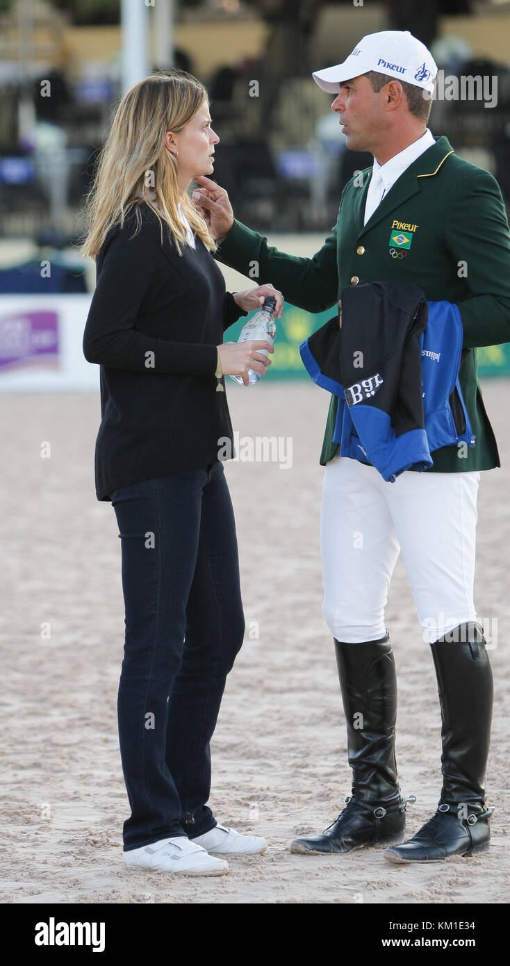 WELLINGTON, FL - MÄRZ 02: Athina Onassis Roussel Alvaro de Miranda Neto nimmt am 2. März 2014 am Winter Equestrian Festival im Palm Beach International Equestrian Centre in Wellington, Florida, Teil. Personen: Athina Onassis Roussel Alvaro de Miranda Neto Stockfoto