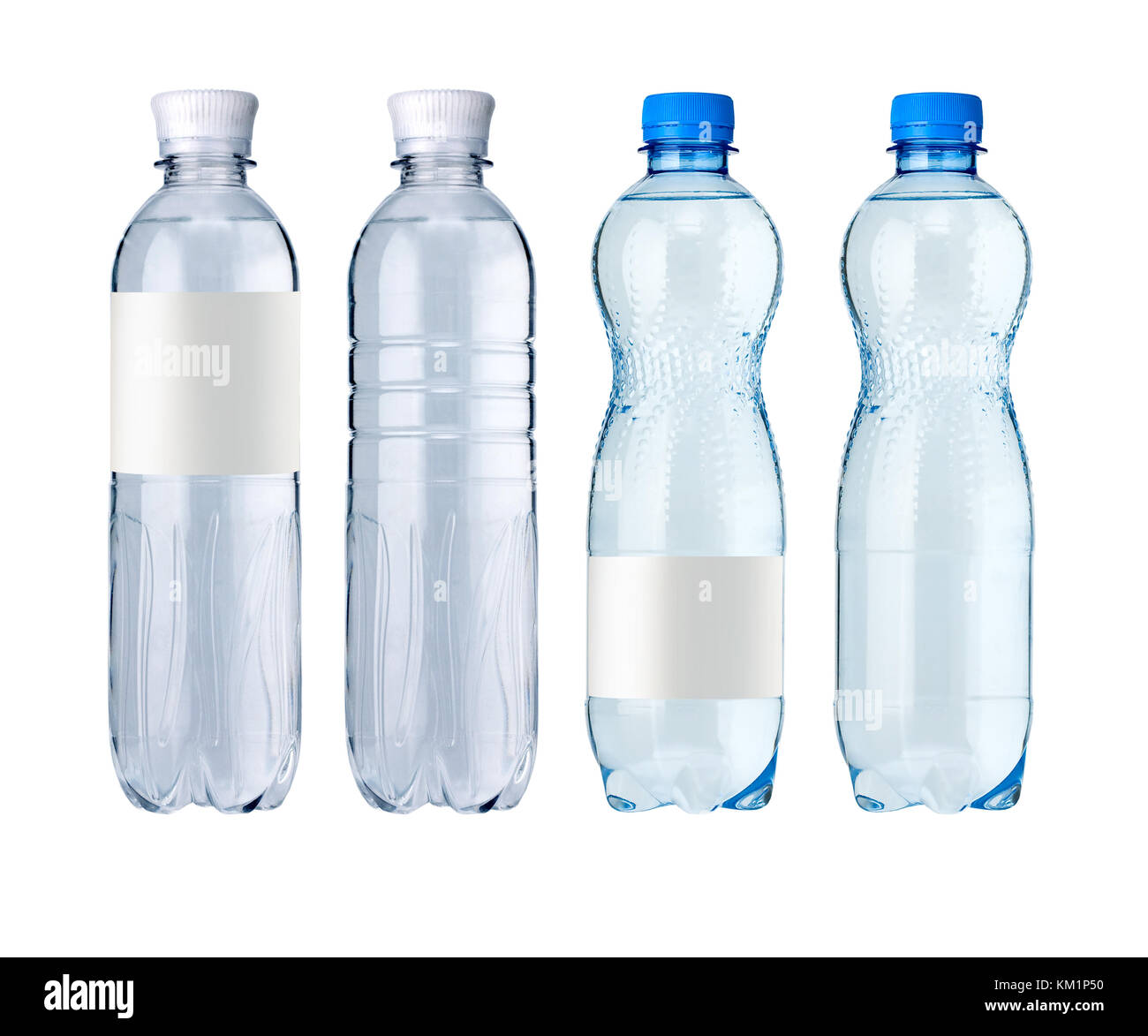 Soda Flaschen mit leeres Etikett. isoliert auf weißem Stockfoto