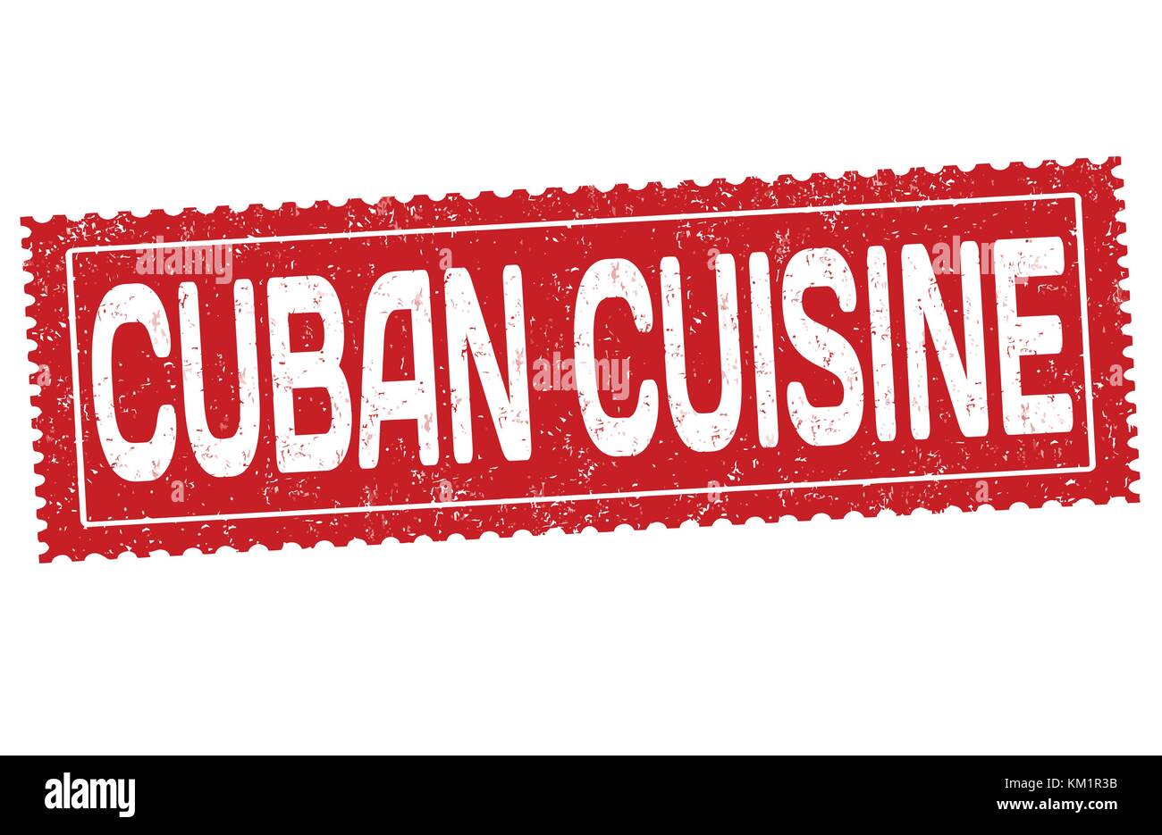 Kubanische Küche grunge Stempelabdruck auf weißem Hintergrund, Vector Illustration Stock Vektor