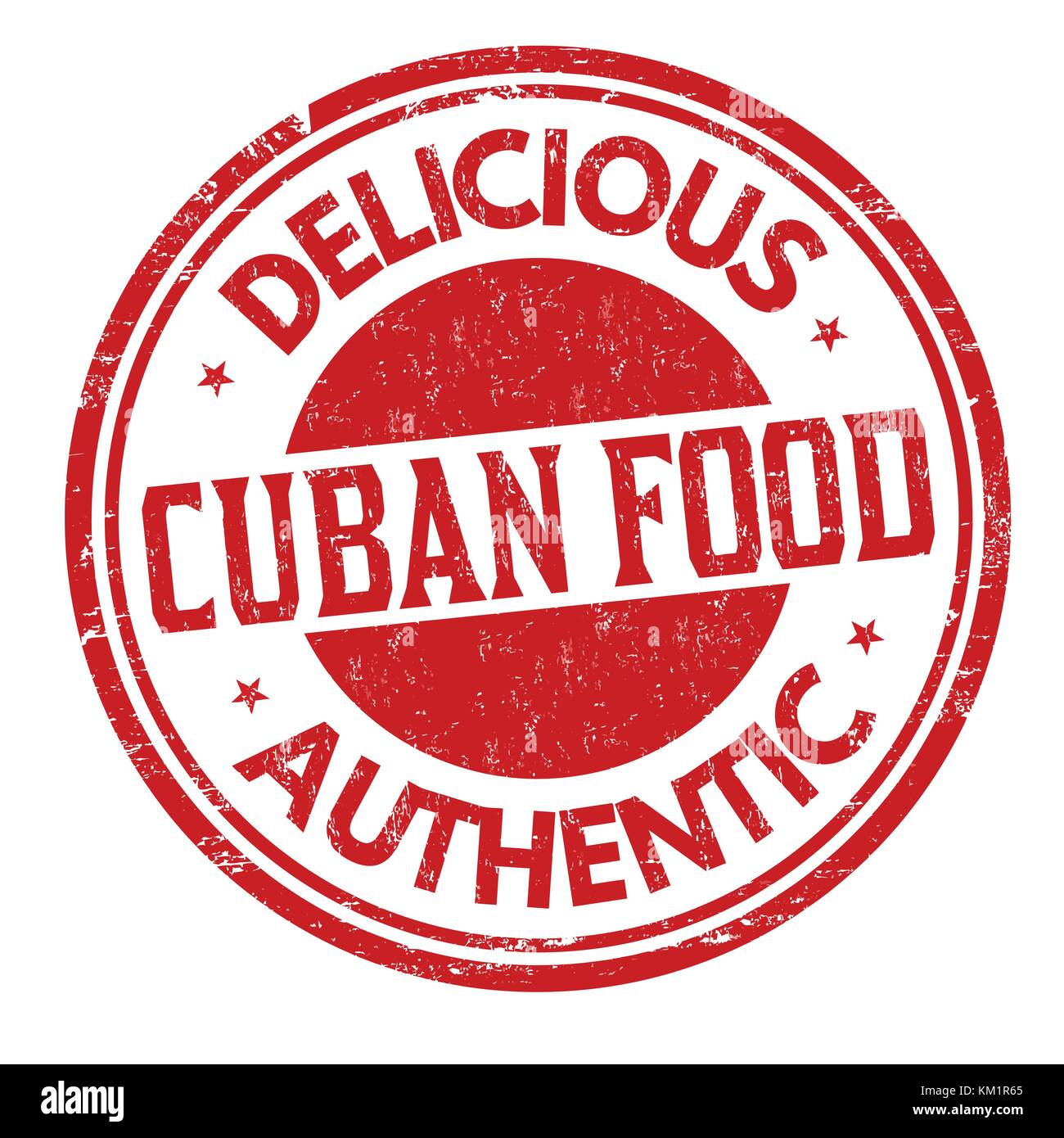 Kubanische Küche grunge Stempelabdruck auf weißem Hintergrund, Vector Illustration Stock Vektor
