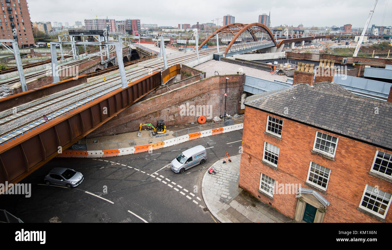 Luftbild von Salford Akkord Brücke Stockfoto