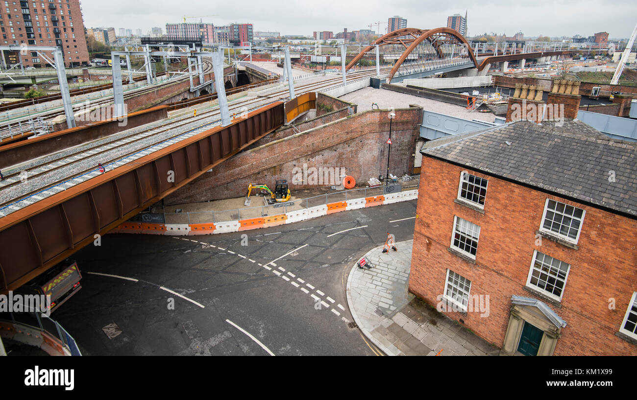 Luftbild von Salford Akkord Brücke Stockfoto