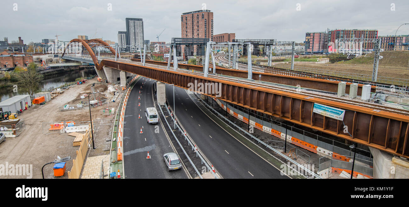 Luftbild von Salford Akkord Brücke Stockfoto