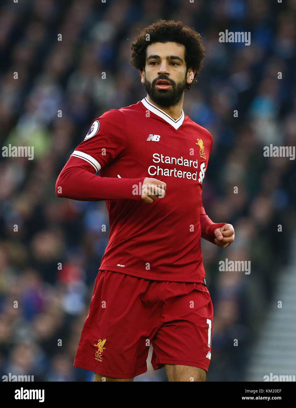 Mohamed Salah von Liverpool in der Premier League Match zwischen Brighton und Hove Albion und Liverpool an der American Express Community Stadion in Brighton und Hove. 02 Dez 2017 *** EDITORIAL NUR VERWENDEN *** FA Premier League und der Football League Bilder unterliegen dem DataCo Lizenz siehe Www.football-dataco.com Stockfoto