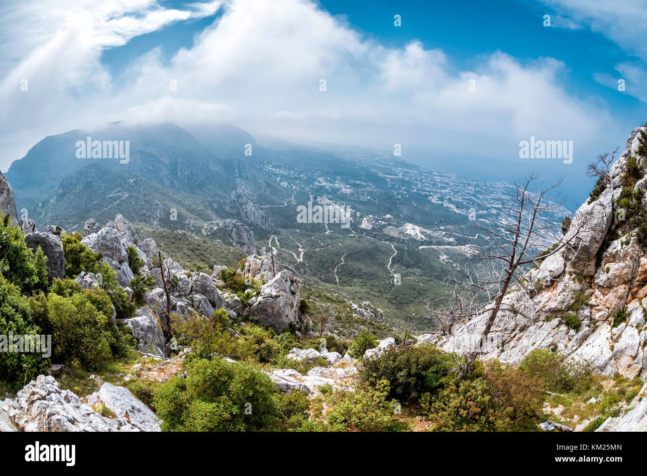 Die kyrenia Bergkette. Kyrenia (Girne) Bezirk, Zypern. Stockfoto
