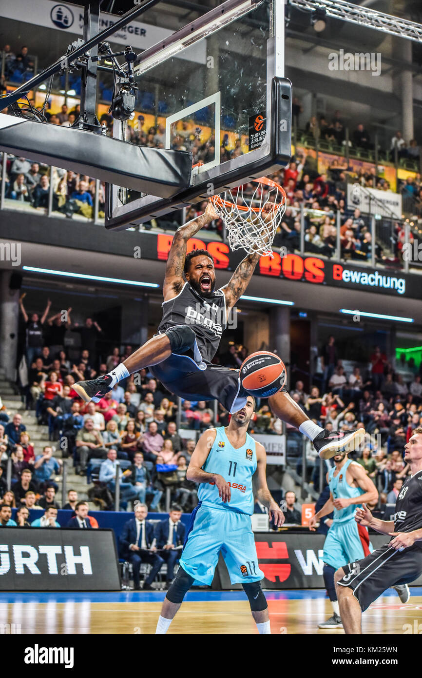 Deutschland, Nürnberg, Arena Nürnberger Versicherung, 15.11.2017, Basketball - EuroLeague - Brose Bamberg vs. FC Barcelona Lassa - Bild: v. lk. Bryce Stockfoto