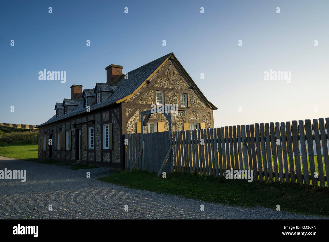 Lartigue House in der Festung Louisbourg, Cape Breton, Nova Scotia, Kanada. Stockfoto