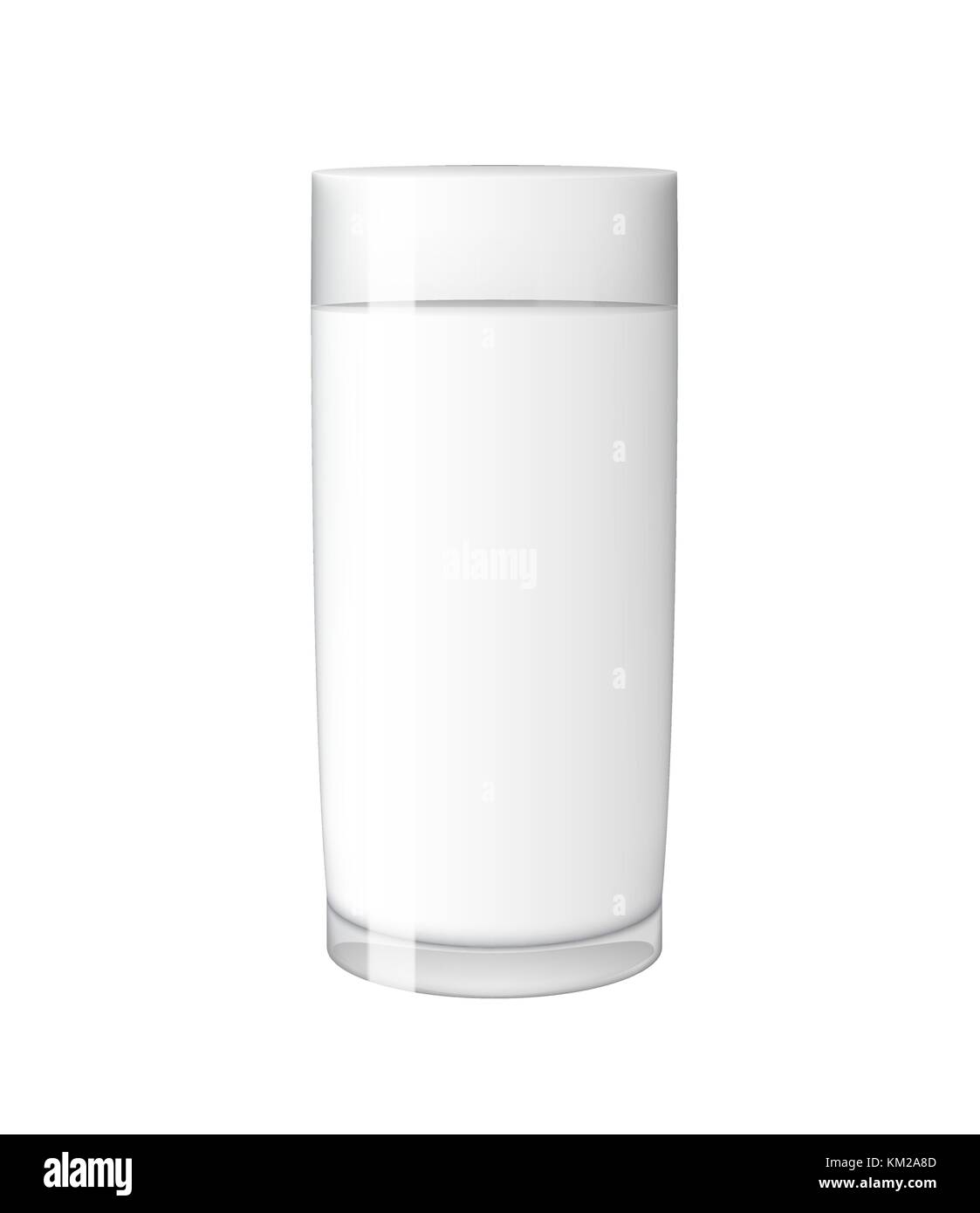 Abstrakte Milch Glas auf weißem Hintergrund Vector Illustration Stock Vektor