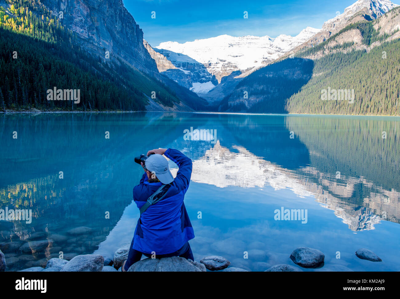 Fotografie am Lake Louise, Alberta Stockfoto