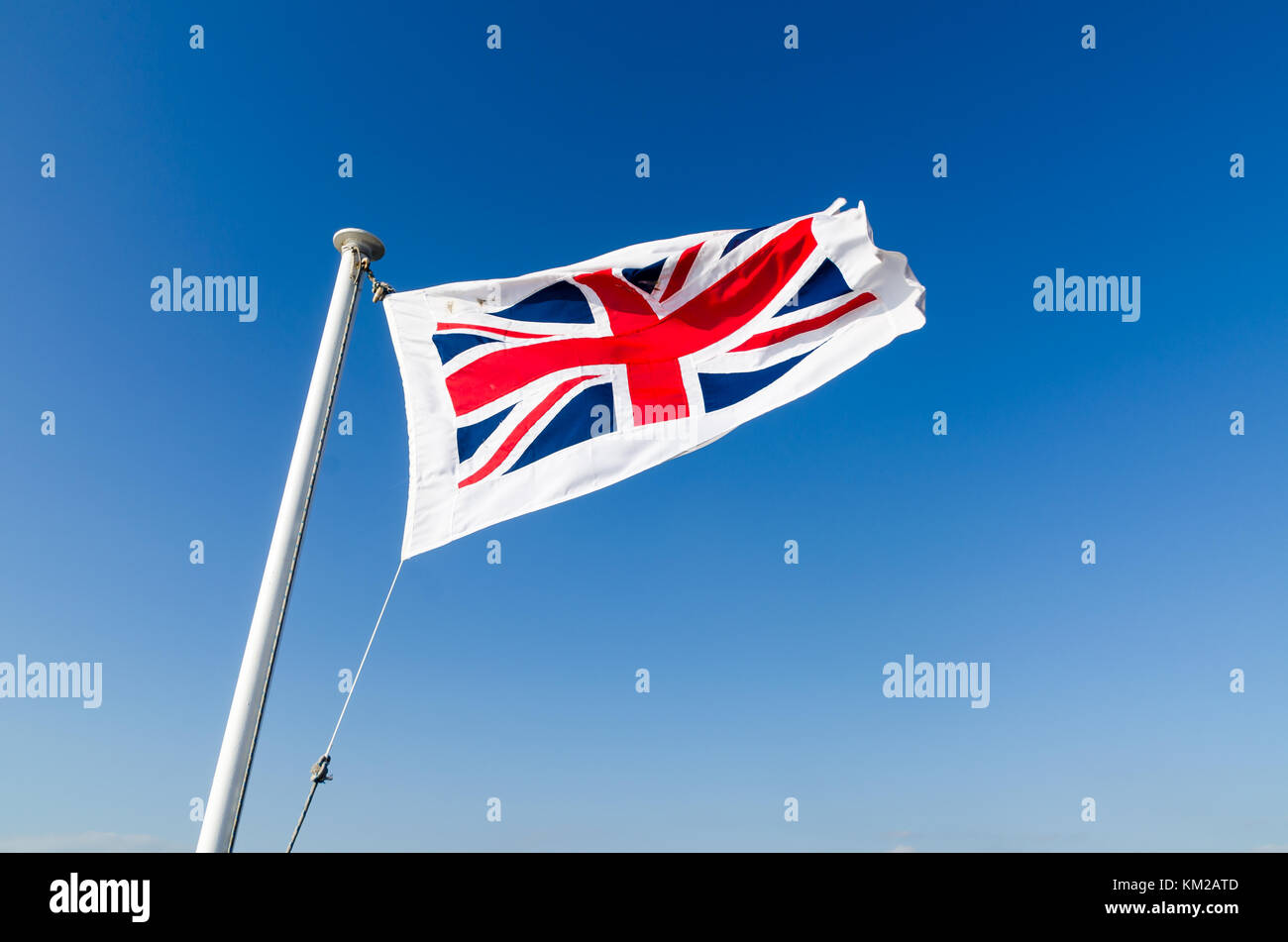 Britische Flagge im Wind Stockfoto