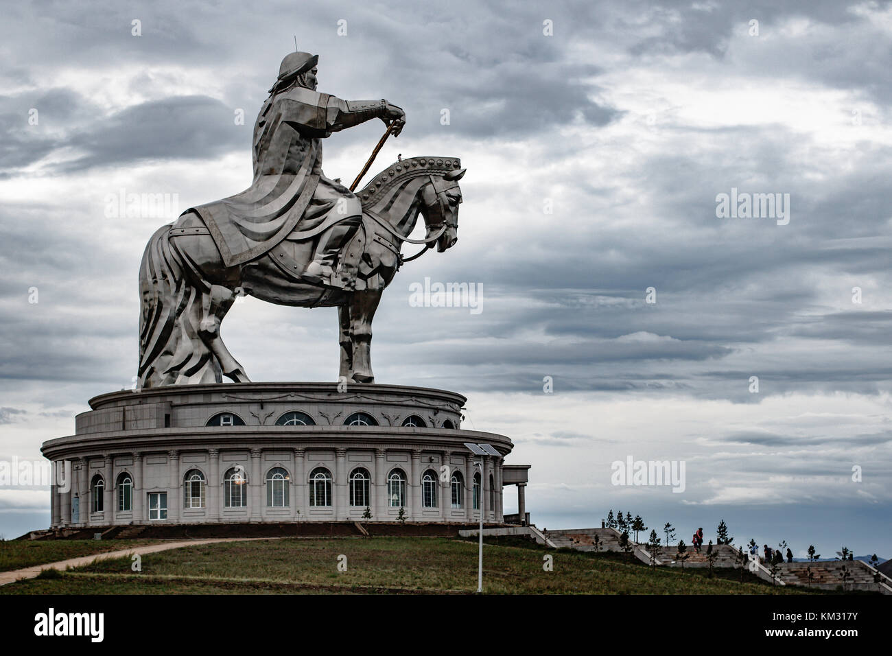 Riesige Dschingis Khan Reiterstandbild in Ulaanbaatar, Mongolei Stockfoto