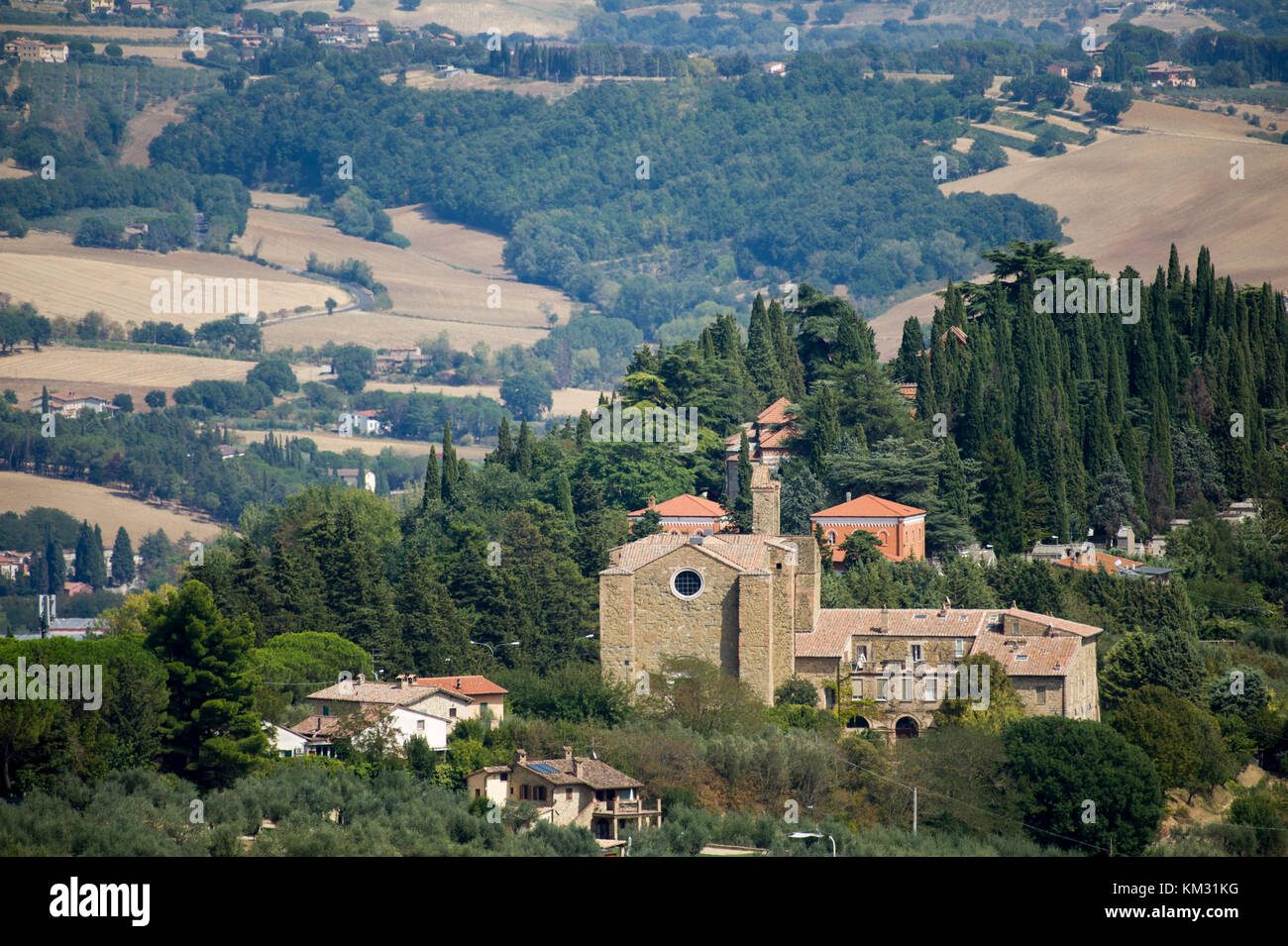 Italienische gotischen Chiesa di San Bevignate (Kirche San Bevignate) von Ritter Templer im Jahr 1256 gebaut und später von Ritter Johanniter in Perugia, possed Stockfoto