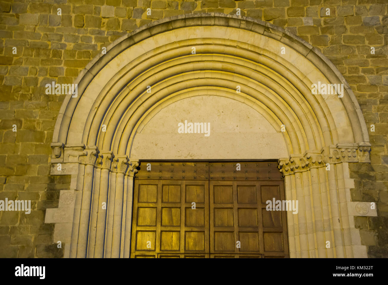 Italienische gotischen Chiesa di San Bevignate (Kirche San Bevignate) von Ritter Templer im Jahr 1256 gebaut und später von Ritter Johanniter in Perugia, possed Stockfoto