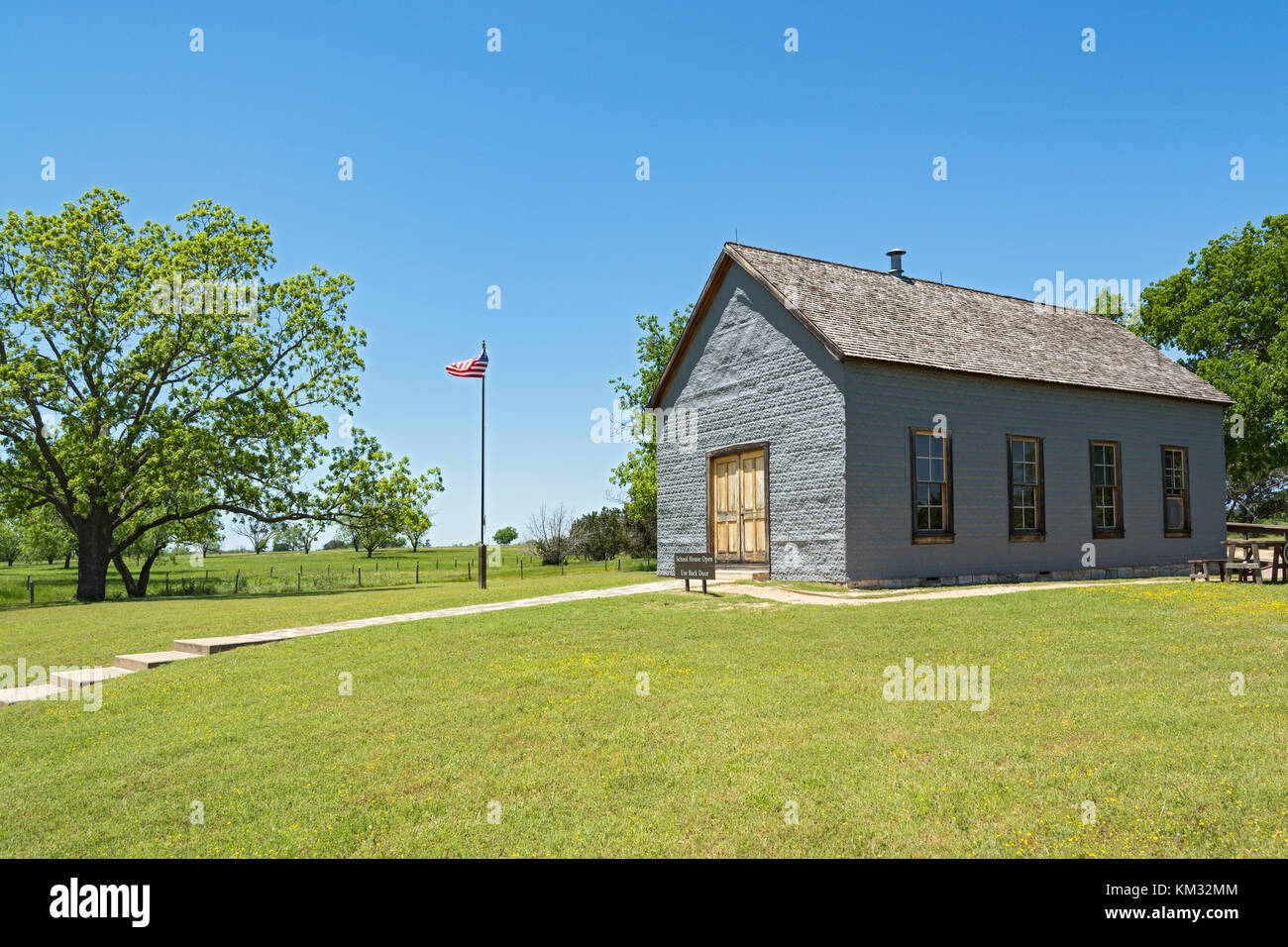 Texas, Stonewall, Lyndon B. Johnson National Historical Park, Abfahrt Schule, LBJ besucht als vier Jahre alten Stockfoto