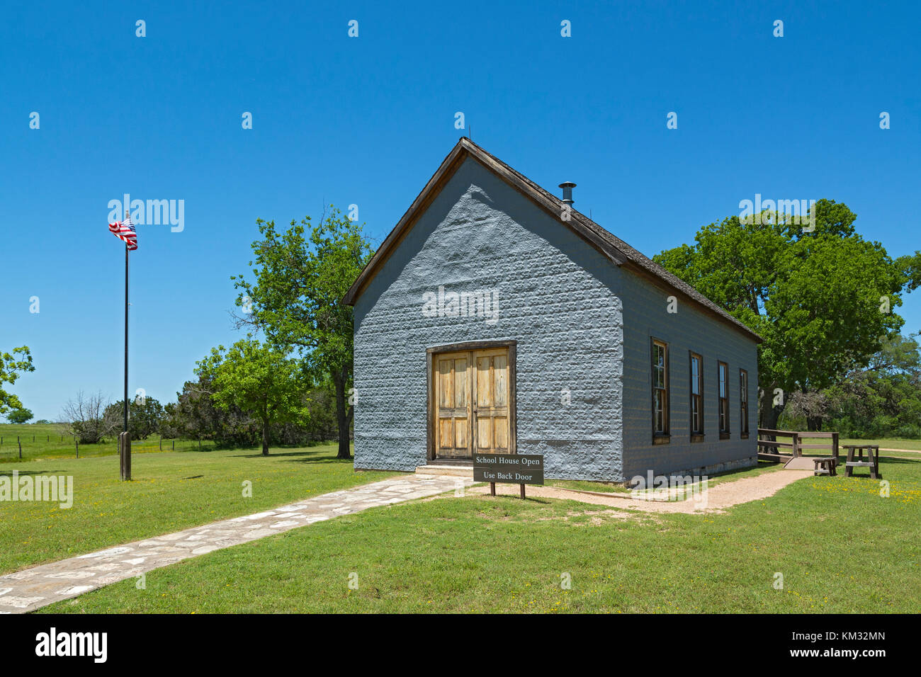 Texas, Stonewall, Lyndon B. Johnson National Historical Park, Abfahrt Schule, LBJ besucht als vier Jahre alten Stockfoto