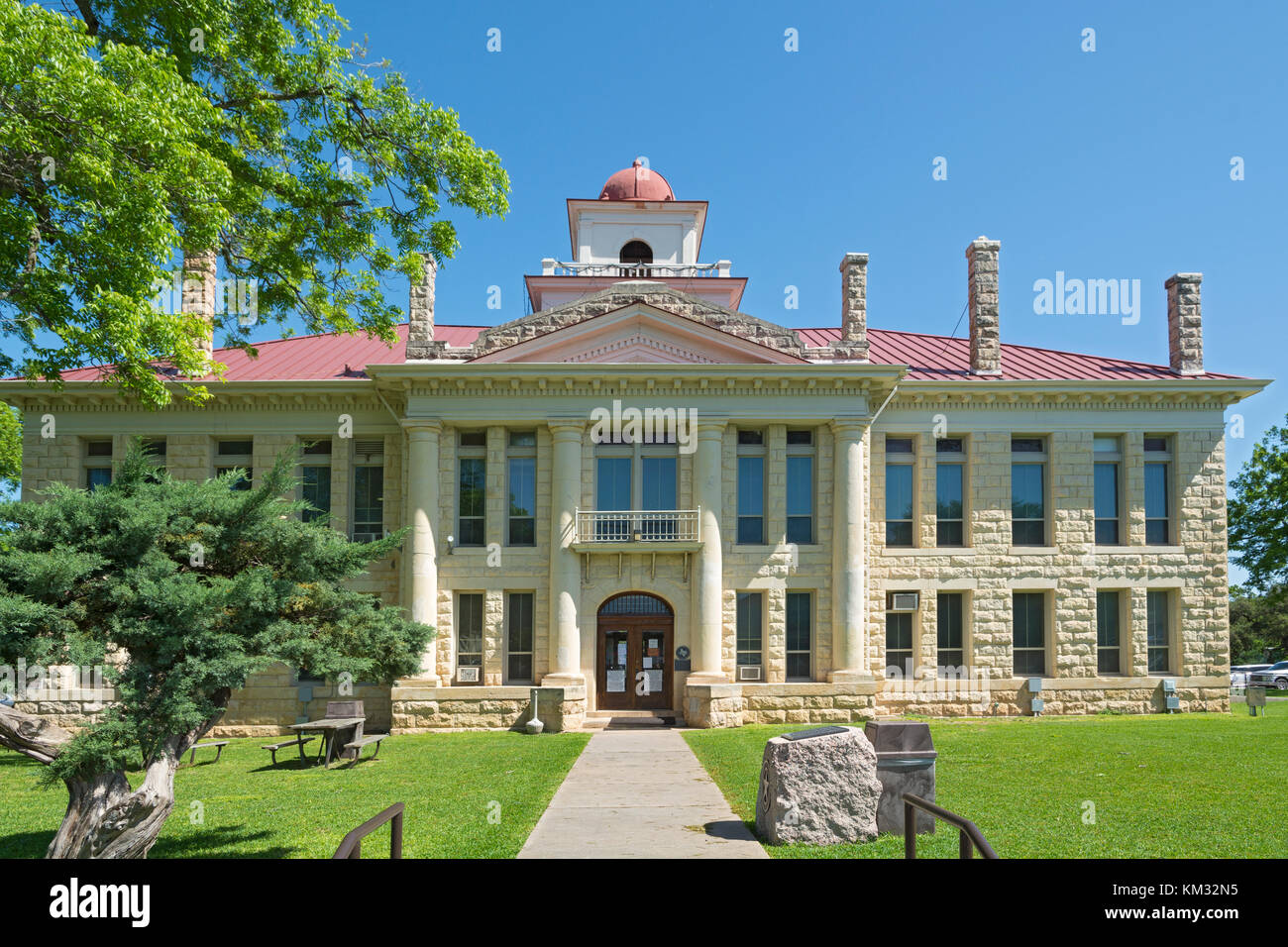 Texas, Johnson City, 1916 Blanco County Courthouse Stockfoto