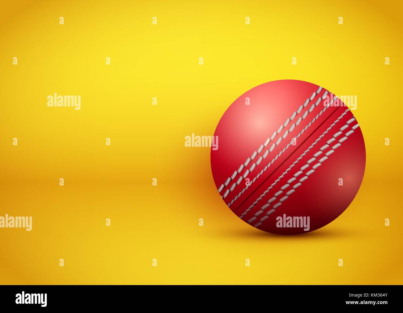 Cricket Ball auf orangefarbenem Hintergrund Stock Vektor