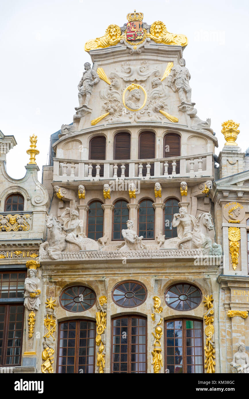 Le Cornet - eines der guildhalls auf dem Grand Place - Grote Markt ist der zentrale Platz von Brüssel. Belgien. Stockfoto