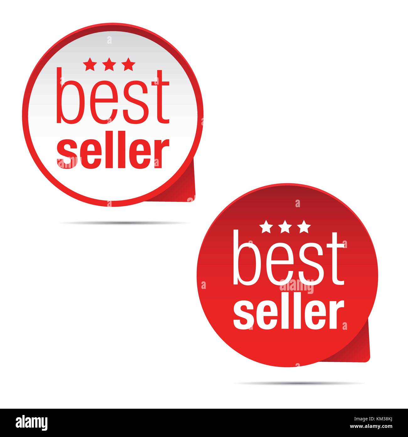 Bestseller label Symbol Pointer Stock Vektor