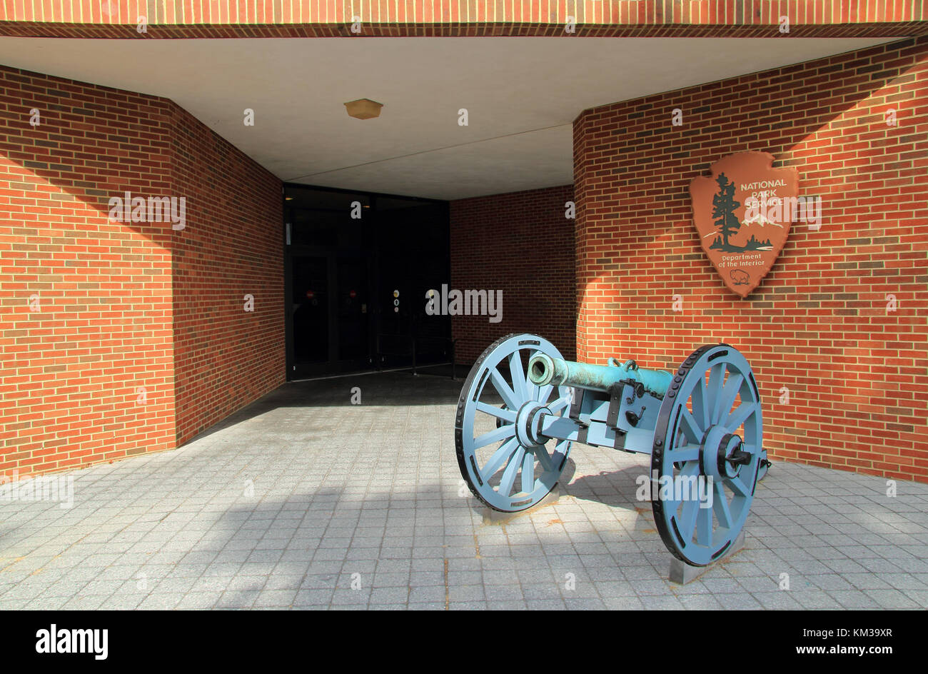 Der Yorktown Battlefield Visitor Center bietet Orientierung auf eine der wichtigsten revolutionären Krieg touring Schlachtfelder in den Vereinigten Staaten Stockfoto