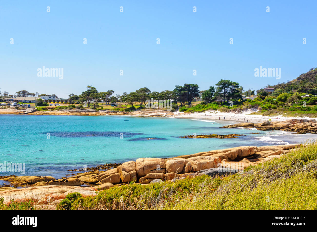 Bicheno an der schönen Ostküste, nördlich des Freycinet Halbinsel, ist eine beliebte Familie Urlaub am Meer Stadt - Tasmanien, Australien Stockfoto