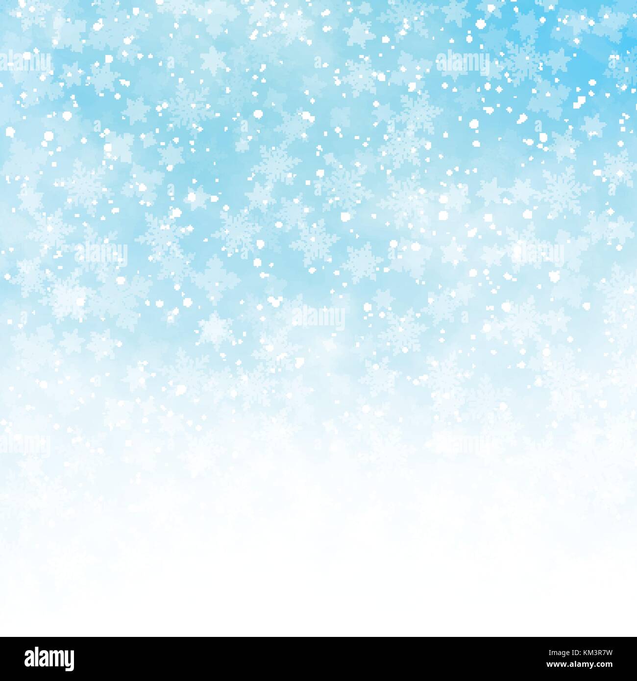 Winter weißer und blauer Himmel Hintergrund Weihnachten aus Schneeflocken und Schnee mit leeren Kopie Platz für Ihre Text-, Vektor, Abbildung Stock Vektor