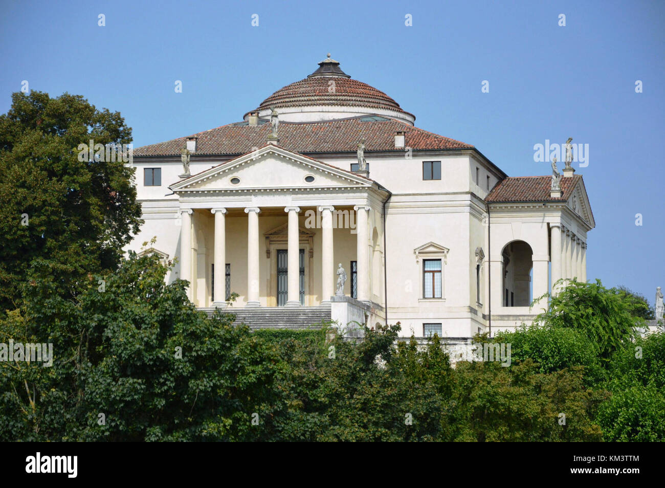 Villa Capra "La Rotonda, von Andrea Palladio entworfen, Jahr 1591 in Vicenza in Italien - 06.August 2014 Stockfoto