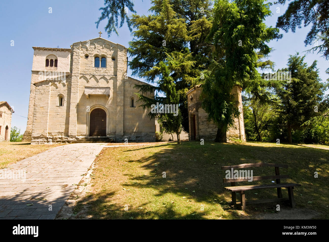 Kirche in Park der Sassi von Roccamalatina, Guiglia, Emilia Romagna, Italien Stockfoto
