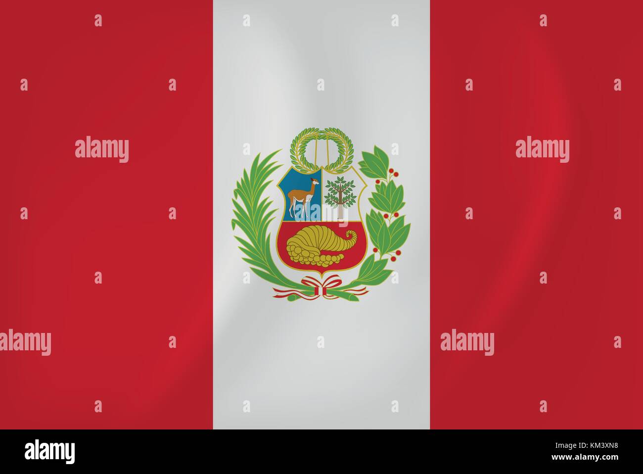 Peru wehende Flagge Stock Vektor