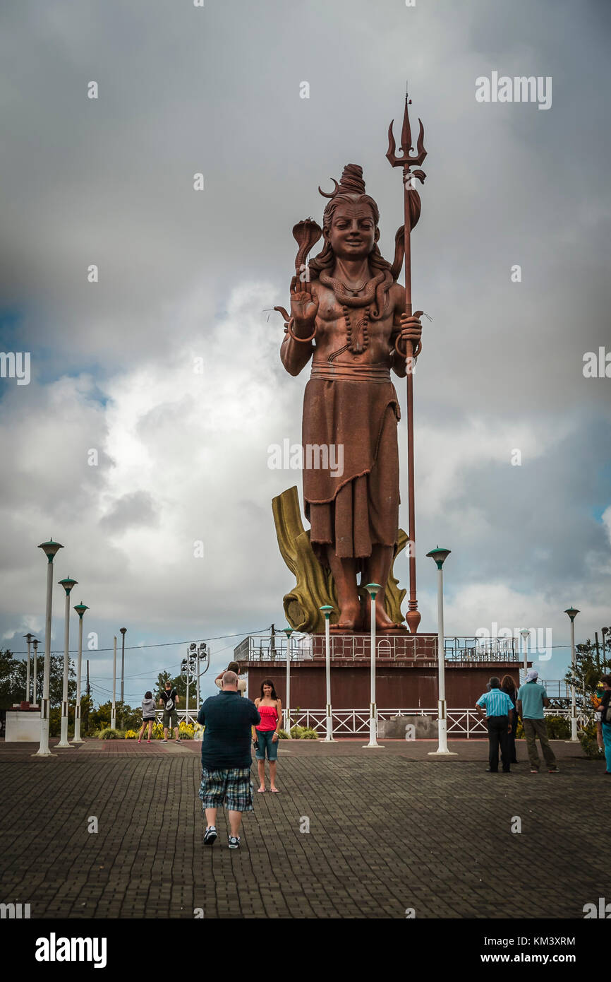 Riesige Statue der hinduistischen Gottheit Shiva an der Ganga Talao, Grand Bassin, Mauritius Stockfoto